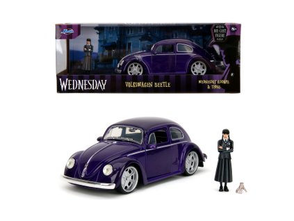 Wednesday auto 1972 VW Beetle 1:24 a figúrka Wednesday