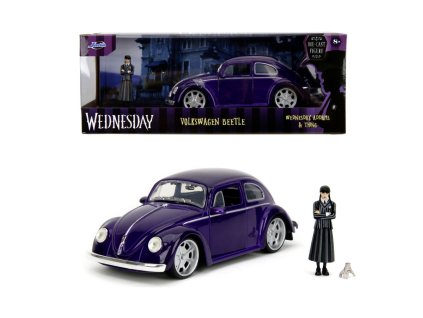 Wednesday auto 1972 VW Beetle 1:24 a figúrka Wednesday