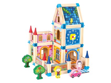 Dřevěná stavebnice zámek 128 dílků