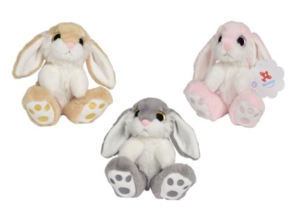 Zajačik plyšový sediaci 17 cm, 3 druhy