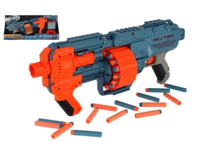 Pistole Nerf na pěnové náboje plast 52cm s náboji 30ks v krabici 67x31x8cm