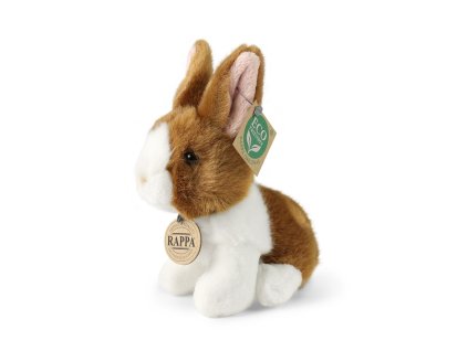 Rappa Plyšový králík bílo-hnědý sedící 16 cm ECO-FRIENDLY