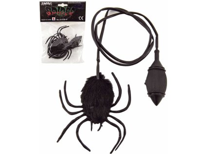 Pavouk retro skákací černý 7cm žertovinka v sáčku plyš/plast