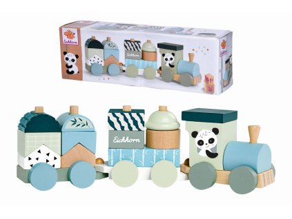 Panda Drevený vláček skladačka