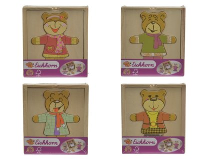 Drevená skladačka medvedík