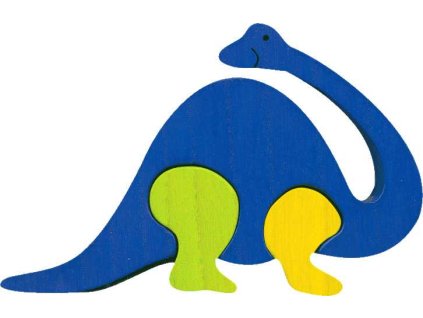 Fauna Dřevěné vkládací puzzle z masivu brontosaurus