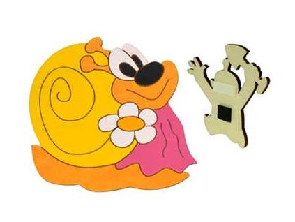 DoDo Dřevěná dekorační magnetka šneková