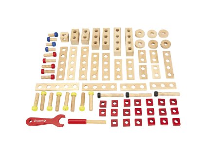 Jeujura Dřevěná stavebnice pro malé kutily 70 dílů