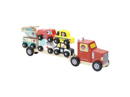 Vilac Dřevěný kamión s autíčky na nasazování