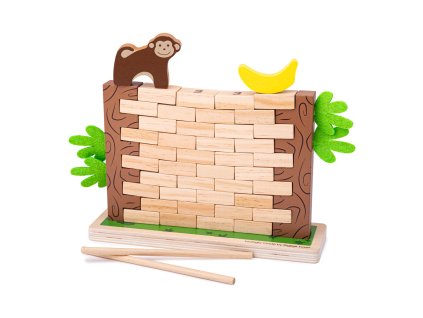 Bigjigs Toys Dřevěná motorická hra Padající džungle