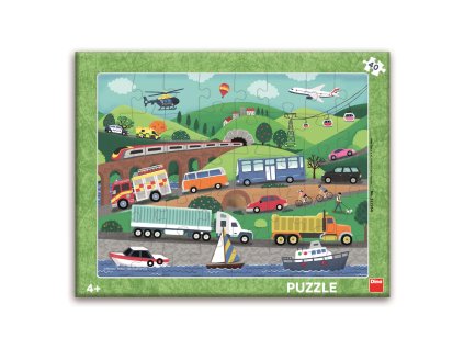 Dino Papírové puzzle Dopravní prostředky 40 dílků