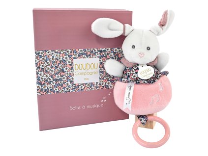 Doudou Dárková sada - Plyšový králíček hrající melodii růžový 20 cm