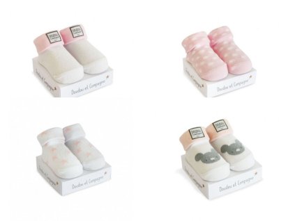 Doudou Dárková sada - Ponožky pro holčičku 0-6 měs. 1 pár