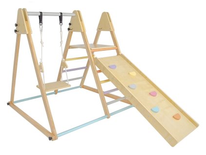 2Kids Toys Dřevěná hrací sestava se skluzavkou