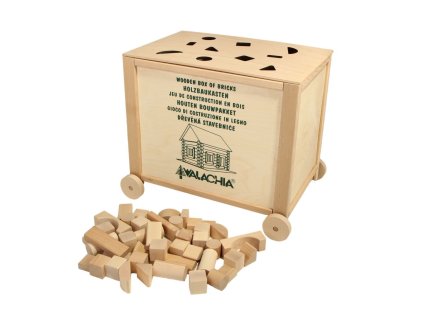 Walachia Dřevěná skládací stavebnice Construct Box vkládačka natural 300 dílů