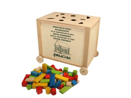 Walachia Dřevěná skládací stavebnice Construct Box vkládačka 300 dílů