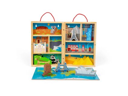 Bigjigs Toys Dřevěná cestovatelská hrací sada