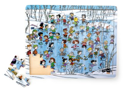 small foot Dřevěné puzzle Snoopy v zimě