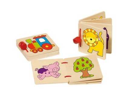 Goki Dřevěná obrázková knížka Prasátko