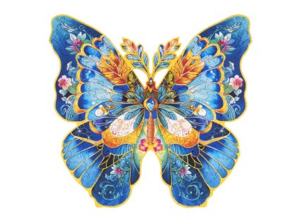 RoboTime Dřevěné puzzle Motýl Morpho Helena