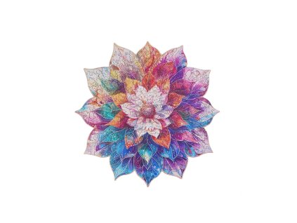 RoboTime Dřevěné puzzle Květinová mandala