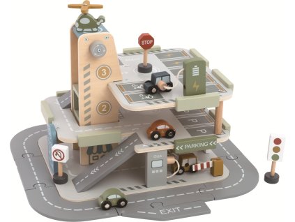 2Kids Toys Dřevěná garáž s cestou