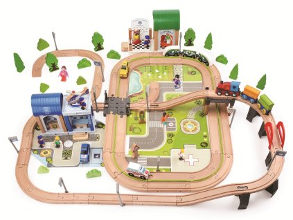 2Kids Toys Vláčkodráha Město a Vesnice 200 dílů