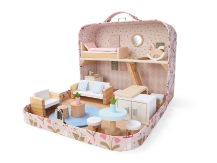 2Kids Toys Domeček pro panenky v kufříku Obývací pokoj