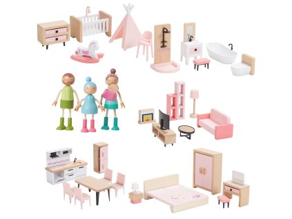 2Kids Toys Sada nábytku s rodinou 5 v 1