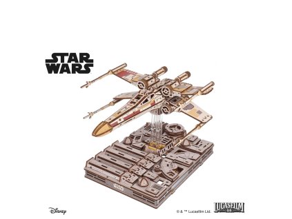 Ugears 3D dřevěná mechanická skládačka Star Wars Luke Skywalker X-Wing stíhačka
