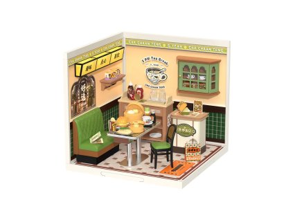 RoboTime 3D dřevěná skládačka Miniatura domečku Hongkongská kavárna