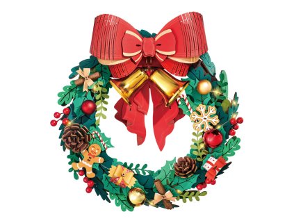 RoboTime 3D dřevěná skládačka Vánoční věnec