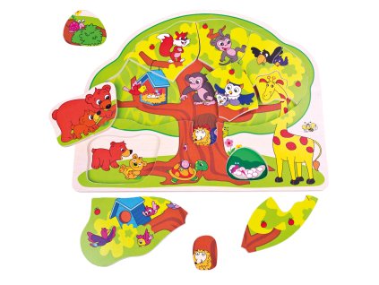Puzzle veselá zvířátka 12 dílků