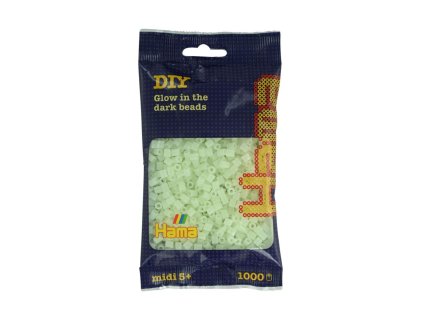 Zažehlovací korálky Hama MIDI svítící ve tmě 1000ks v sáčku