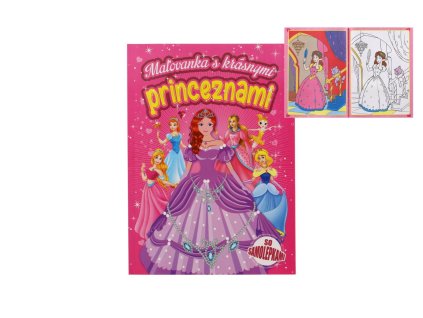 Maľovanky s krásnymi princeznami so samolepkami SK verzia 21x29cm