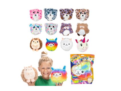 Míček zvířátko nafukovací plyš 15cm mix druhů v sáčku  12m+