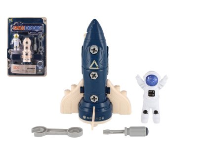 Sada vesmír šroubovací plast s doplňky 2 druhy na kartě 21,5x32x4cm