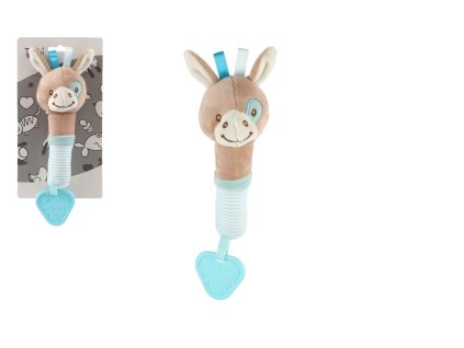 Pískátko/kousátko osel plyš 22cm na kartě v sáčku 0+