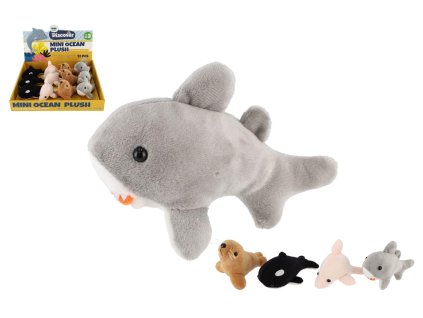 Zvířátko mořské plyš 10-12cm 4 druhy 12ks v boxu 3m+