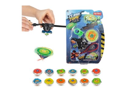 Gyroskop mechanický kov/plast 5cm na baterie se světlem mix barev na kartě