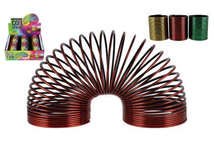 Spirála/pružina kovový efekt plast průměr 8,5cm 3 barvy 6ks v boxu