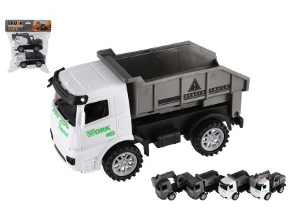 Auto stavební 2ks plast 15cm na setrvačník 2 barvy v sáčku