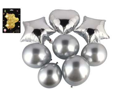 Sada balonek/balonky nafukovací párty se srdcem 8ks 2 barvy v sáčku 13x18cm