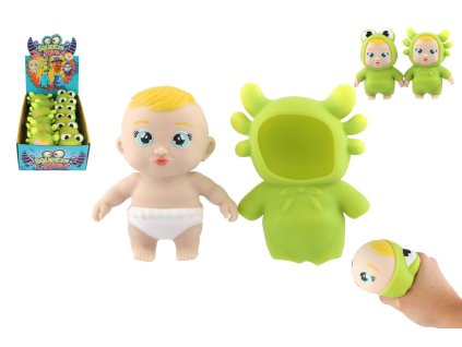 Hračka antistresová mačkací silikon 14cm v sáčku 12ks v boxu