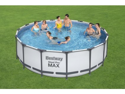 BESTWAY 56438 - Bazén s konstrukcí 457 x 122m světle šedý + kartušová filtrace