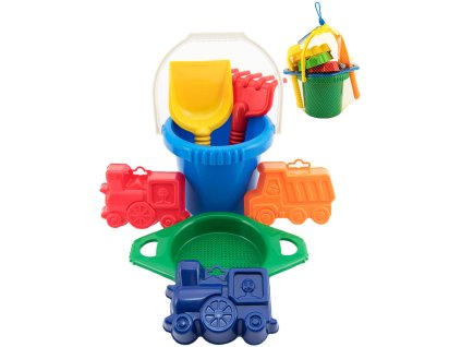 LORI 218 Kyblík se sítkem s nástroji a formičkami na písek