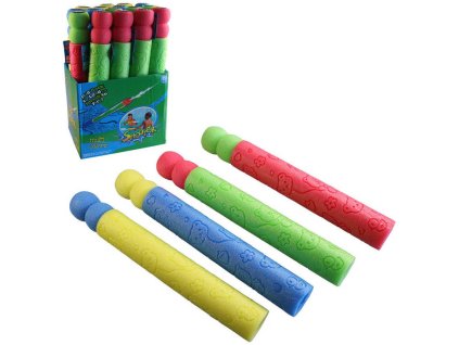Pistole vodní dělo 44cm pěnová soft trubice na vodu 4 barvy