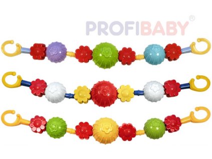 PROFIBABY Zábrana koule kytičky řetěz na kočárek pro miminko různé barvy