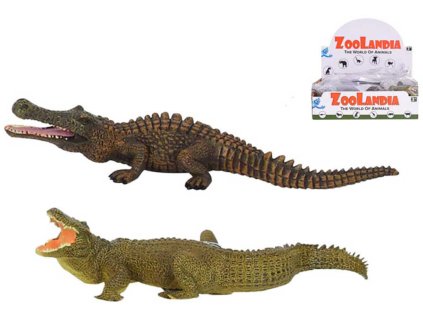 Zvířata krokodýl 21-23cm plastové figurky zvířátka 2 druhy