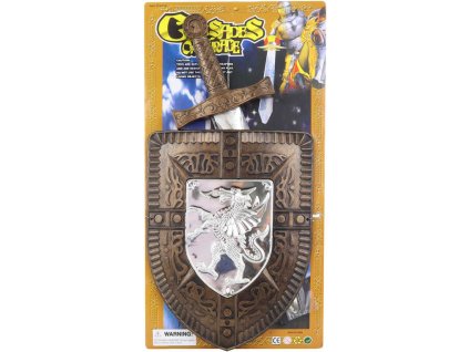 Rytíř set dětský meč + štít plast na kartě